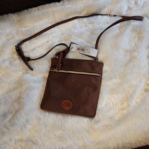 NWT Dooney and Bourke Brown Nylon Crossbody